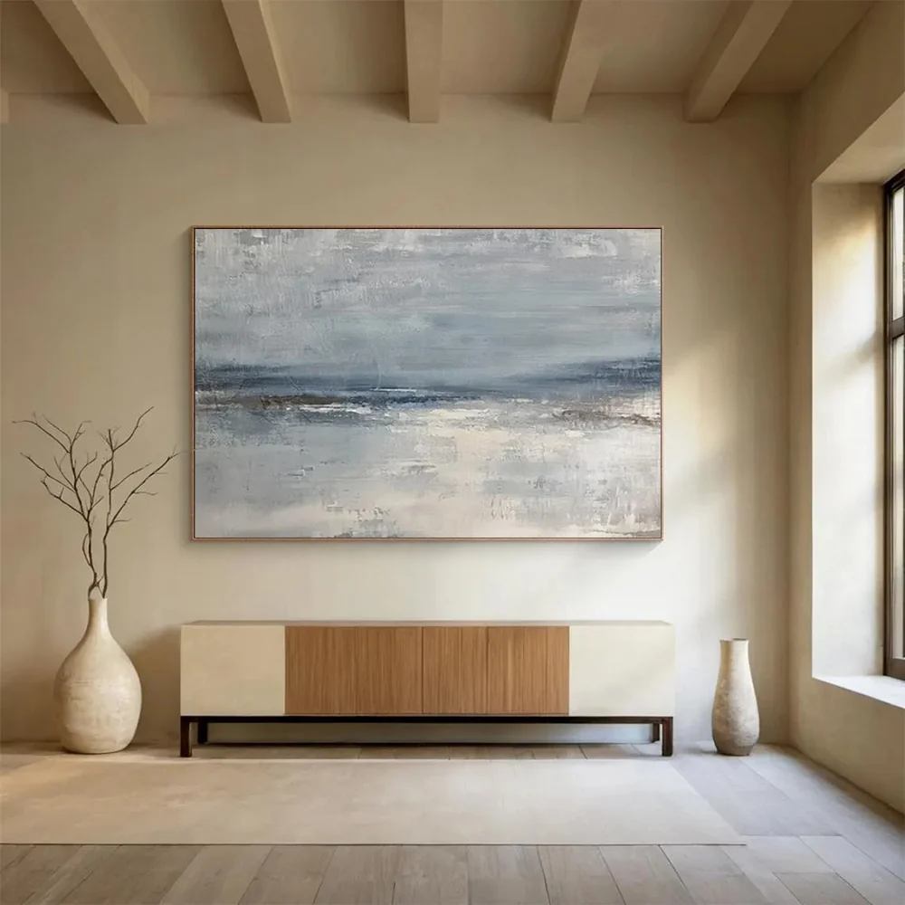 Coastal Original Handmade Bedroom Calm Muted Abstract Artwork R2XDO